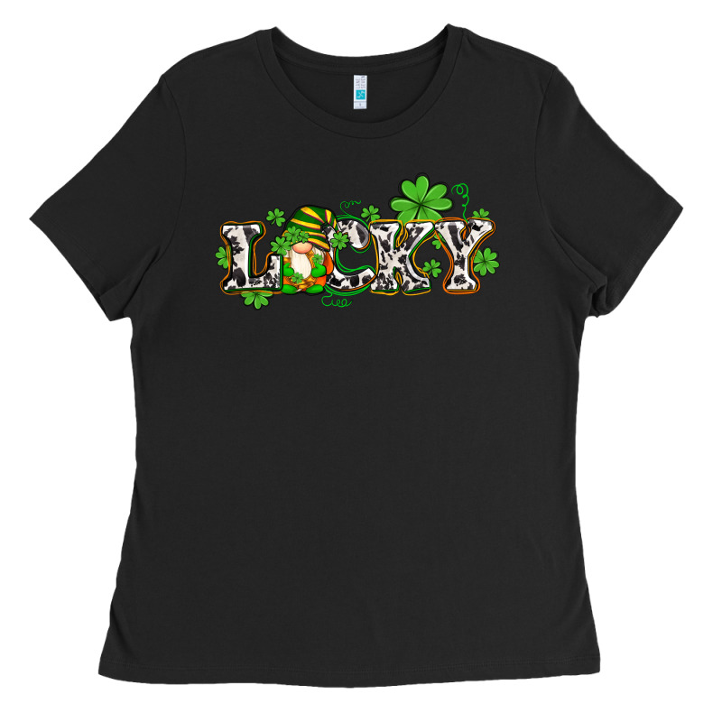 Lucky With Gnome And  Shamrocks Ladies Tee by AdoDesignShop | Teevron