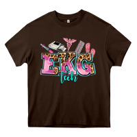 Chocolate Brown ekg tech Heavy Core Tee - AdoDesignShop