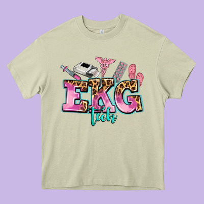 Ekg Tech Heavy Core Tee Designed By Adodesignshop