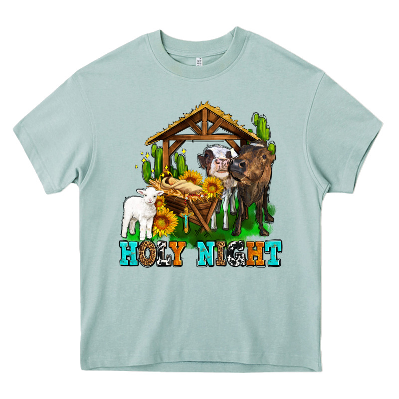 Holy Nıght Cows And Sunflowers Heavy Core Tee by AdoDesignShop | Teevron