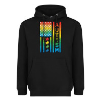 Black Autism American Flag Heavyweight Hoodie - CowGirlArtShop