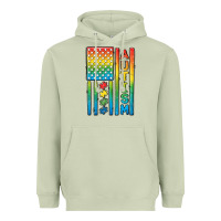 Matcha Autism American Flag Heavyweight Hoodie - CowGirlArtShop