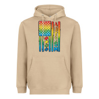 Mushroom Autism American Flag Heavyweight Hoodie - CowGirlArtShop