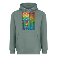Sage Autism American Flag Heavyweight Hoodie - CowGirlArtShop