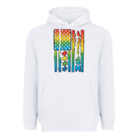 White Autism American Flag Heavyweight Hoodie - CowGirlArtShop