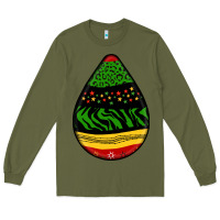 Army Green teardrop african pattern Long Sleeve Tee - BundleAndBundleShop