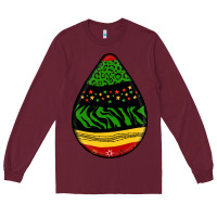 Burgundy teardrop african pattern Long Sleeve Tee - BundleAndBundleShop