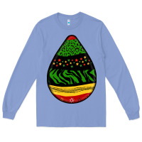 Colony Blue teardrop african pattern Long Sleeve Tee - BundleAndBundleShop