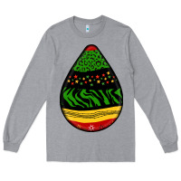 Heather Grey teardrop african pattern Long Sleeve Tee - BundleAndBundleShop