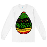 White teardrop african pattern Long Sleeve Tee - BundleAndBundleShop