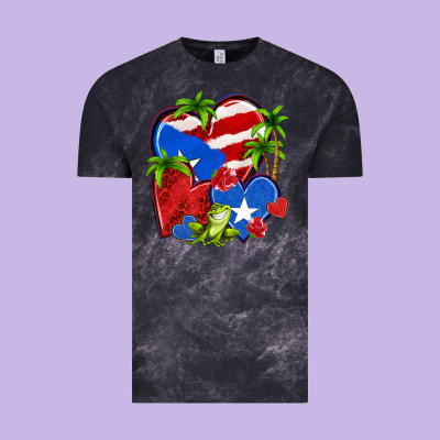 Puerto Rico Hearts Vintage Tee Designed By Nancycooperartshop