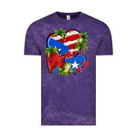 Cloud Purple puerto rico hearts Vintage Tee - NancyCooperArtShop