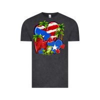 Vintage Black puerto rico hearts Vintage Tee - NancyCooperArtShop