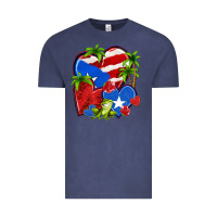 Vintage Denim puerto rico hearts Vintage Tee - NancyCooperArtShop