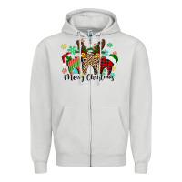 Dove Grey Merry Christmas tooth Zipper Hoodie - texasbilliewilder