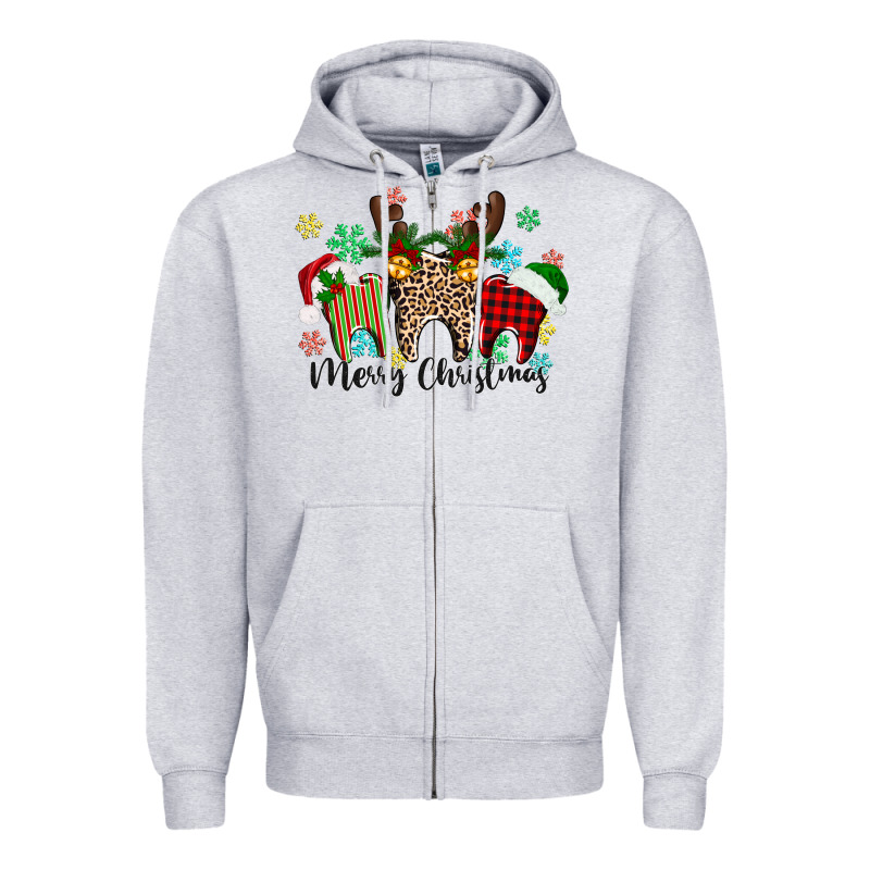 Merry Christmas Tooth Zipper Hoodie by texasbilliewilder | Teevron