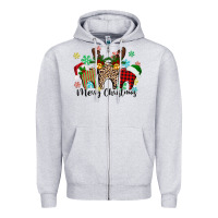 Heather Grey Merry Christmas tooth Zipper Hoodie - texasbilliewilder