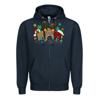Navy Merry Christmas tooth Zipper Hoodie - texasbilliewilder