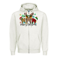 Oatmeal Heather Merry Christmas tooth Zipper Hoodie - texasbilliewilder
