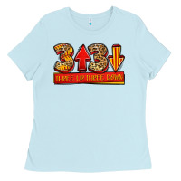 Baby Blue three up three down softball Ladies Tee - Jasminsmagicworld