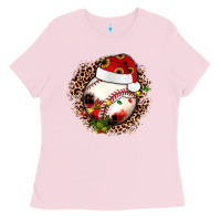 Bubblegum Pink Christmas baseball Ladies Tee - JahusDesignShop