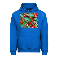 Cobalt Christmas Plaid Turquoise Glitter Cowhide Urban Hoodie - FaDigitalArtStudio