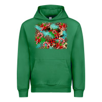 Emerald Christmas Plaid Turquoise Glitter Cowhide Urban Hoodie - FaDigitalArtStudio