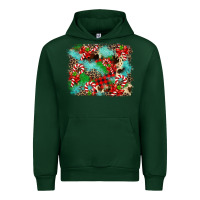 Forest Green Christmas Plaid Turquoise Glitter Cowhide Urban Hoodie - FaDigitalArtStudio
