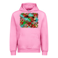 Fuchsia Pink Christmas Plaid Turquoise Glitter Cowhide Urban Hoodie - FaDigitalArtStudio
