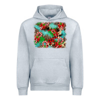 Heather Grey Christmas Plaid Turquoise Glitter Cowhide Urban Hoodie - FaDigitalArtStudio