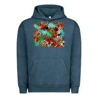 Pigment Midnight Navy Christmas Plaid Turquoise Glitter Cowhide Urban Hoodie - FaDigitalArtStudio