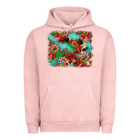 Pigment Salmon Christmas Plaid Turquoise Glitter Cowhide Urban Hoodie - FaDigitalArtStudio