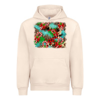 Sandshell Christmas Plaid Turquoise Glitter Cowhide Urban Hoodie - FaDigitalArtStudio