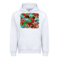 White Christmas Plaid Turquoise Glitter Cowhide Urban Hoodie - FaDigitalArtStudio
