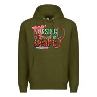 Army Green Nursing is a work of heart Premium Hoodie - CowGirlArtShop