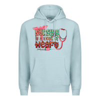 Blue Mist Nursing is a work of heart Premium Hoodie - CowGirlArtShop