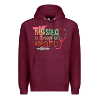 Burgundy Nursing is a work of heart Premium Hoodie - CowGirlArtShop