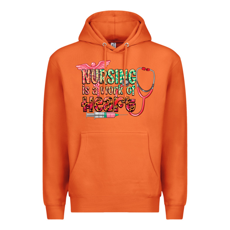 Nursing Is A Work Of Heart Premium Hoodie by CowGirlArtShop | Teevron