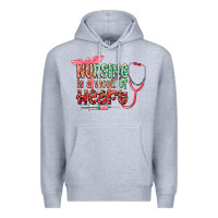 Heather Grey Nursing is a work of heart Premium Hoodie - CowGirlArtShop