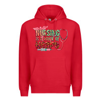 Red Nursing is a work of heart Premium Hoodie - CowGirlArtShop