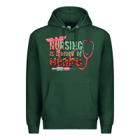 Sports Green Nursing is a work of heart Premium Hoodie - CowGirlArtShop
