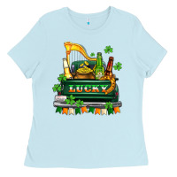 Baby Blue lucky truck with flags and beers Ladies Tee - AdoDesignShop
