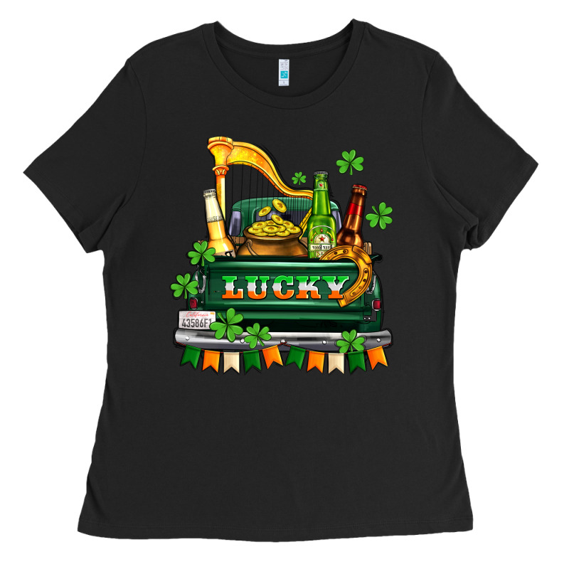 Lucky Truck With Flags And Beers Ladies Tee by AdoDesignShop | Teevron