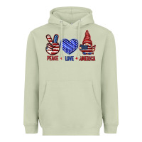Matcha Peace love America with gnome 4th of july Heavyweight Hoodie - HowdyJamesFarm