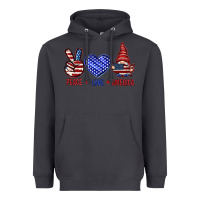 Smoke Peace love America with gnome 4th of july Heavyweight Hoodie - HowdyJamesFarm