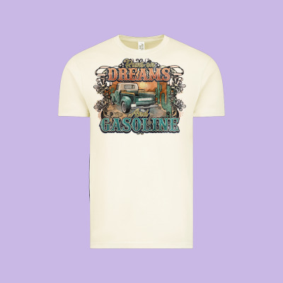 Runs On Dreams And Gasoline Truck Western Vintage Tee Designed By Nancycooperartshop