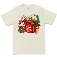 Bone Christmas hot chocolate cup with gift and letters Premium Tee - AdoDesignShop