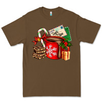 Cacao Christmas hot chocolate cup with gift and letters Premium Tee - AdoDesignShop