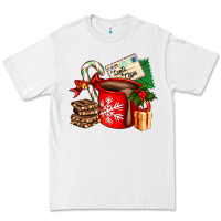 White Christmas hot chocolate cup with gift and letters Premium Tee - AdoDesignShop