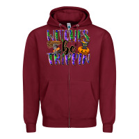 Burgundy Witches be trippin Zipper Hoodie - NancyCooperArtShop